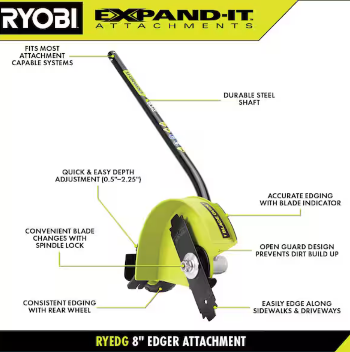 RYOBI Expand-It Universal Straight Shaft Edger Attachment